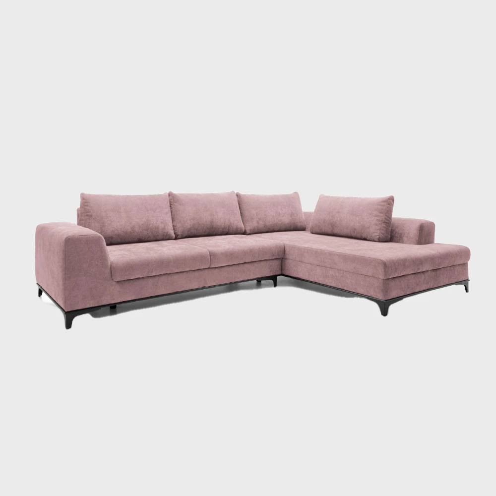 Bologna Corner Sofa Bed Right Pink