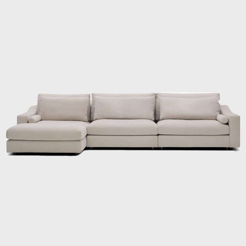 Atlanta Corner Sofa Left Light Grey Gemma 80