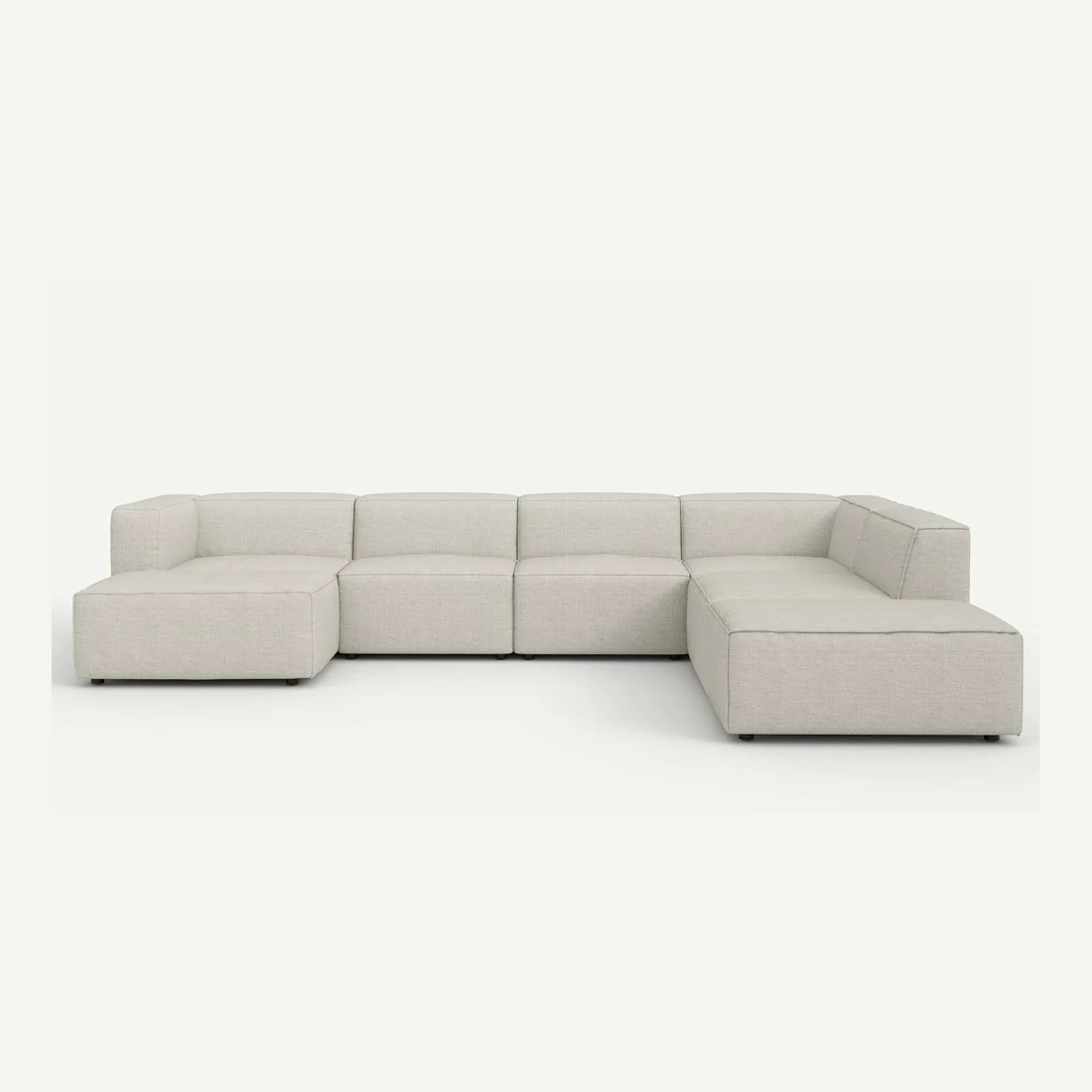 Moved Corner Sofa U Shape Right Chaise White Beige Diosa 01