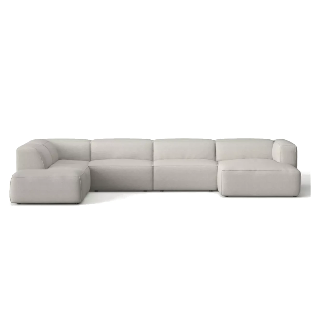 Moved Corner Sofa U Shape Left Chaise White Beige Diosa 01