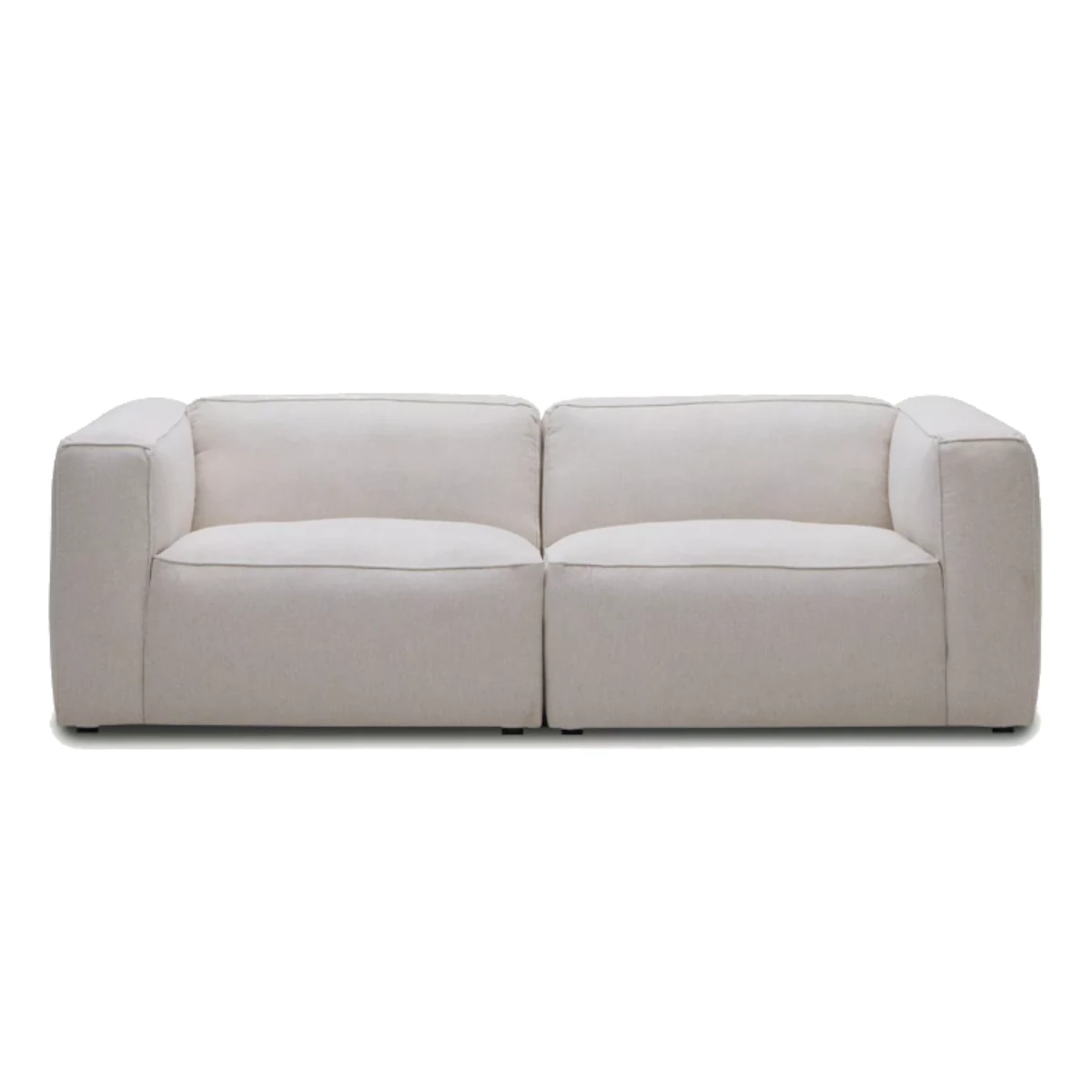 Moved Modern 3 Seater Sofa with Arms White Beige Diosa 01