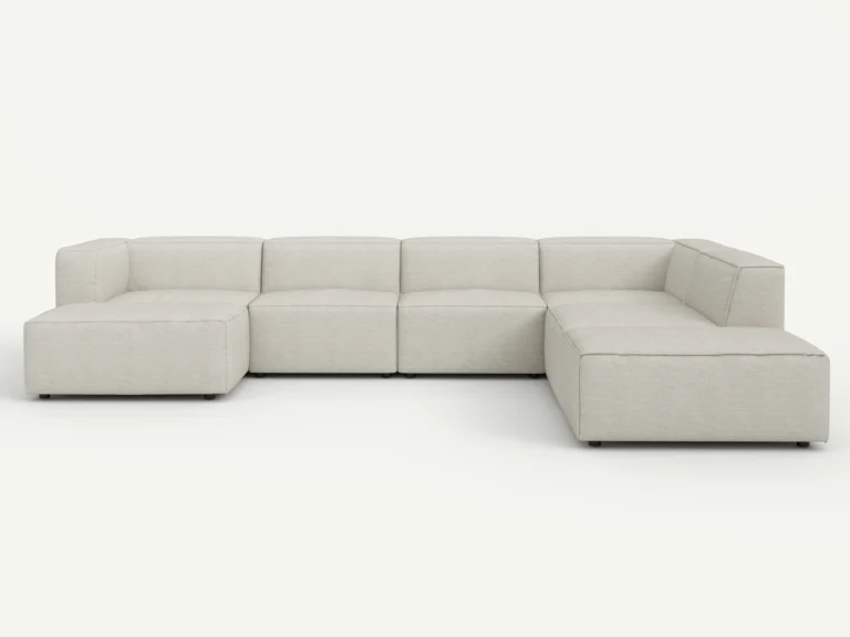 Moved Corner Sofa U Shape Right Chaise White Beige Diosa 01