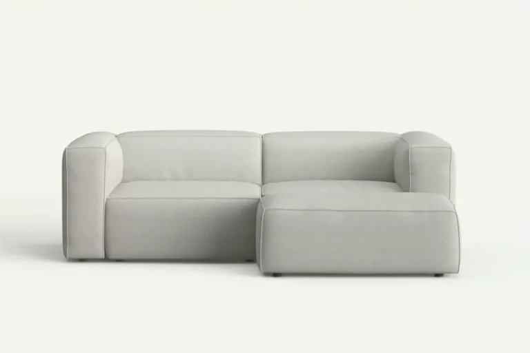 Moved II Small and Modern Corner Sofa Right Copenhagen 900 Ivory White Bouclé