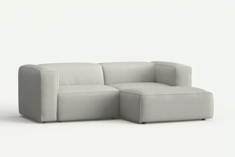 Moved II Small and Modern Corner Sofa Right Copenhagen 900 Ivory White Bouclé