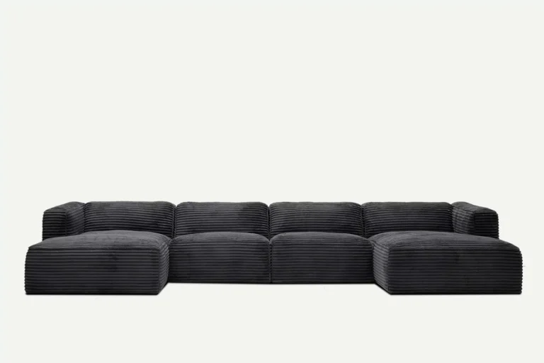 Moved XL Corner Sofa U Shape Chaise Black Tilia 100