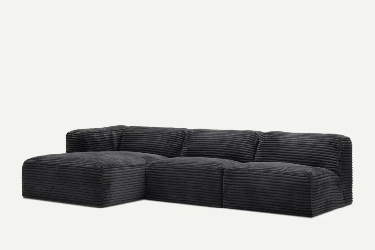 Moved XL 4 Seater Corner Sofa 1 Arm Black Tilia 100