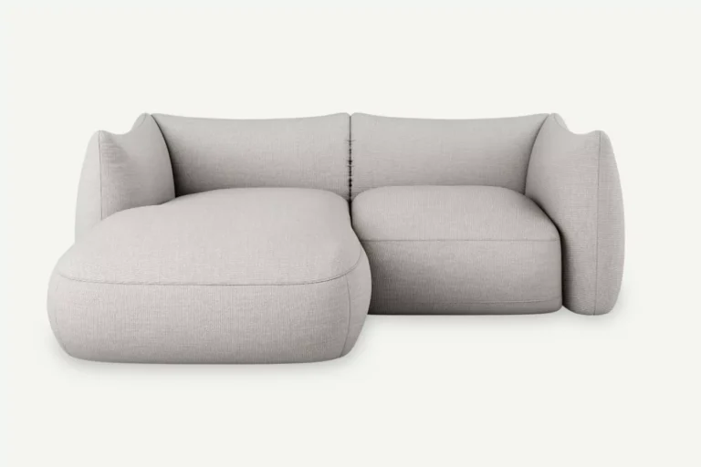 Cosy 2 Seater Modular Corner Sofa Left White Beige Diosa 01