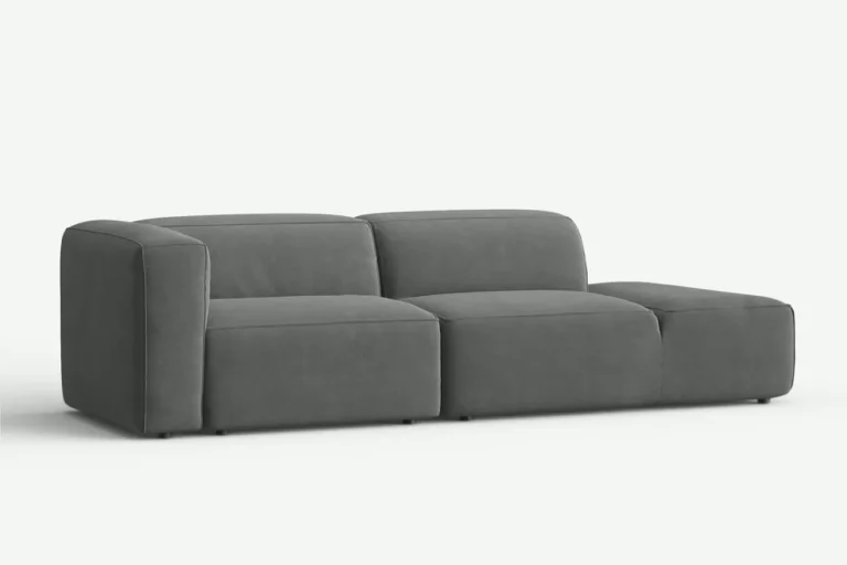 Moved XL Modern 3 Seater Sofa 1 Left Arm Rest Grey Castel 93