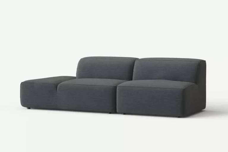 Moved XL Modern 3 Seater Armless Chaise Sofa Grey Diosa 93