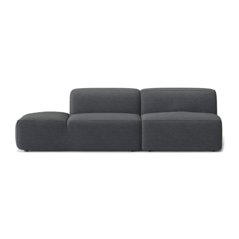 Moved XL Modern 3 Seater Armless Chaise Sofa Grey Diosa 93