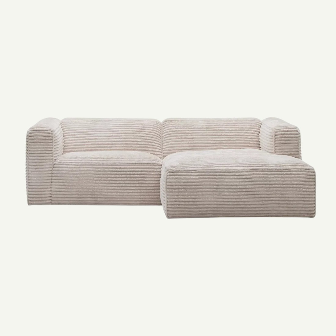 Moved II Small and Modern Corner Sofa Right Beige Tilia 03