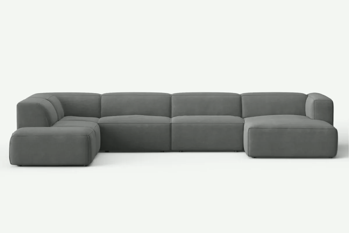 Moved Corner Sofa U Shape Left Chaise Grey Castel 93