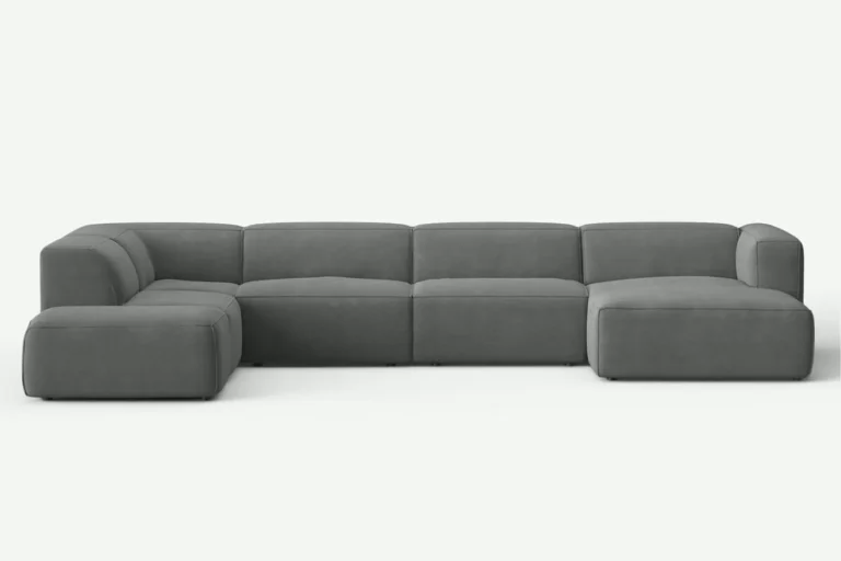 Moved Corner Sofa U Shape Left Chaise Grey Castel 93