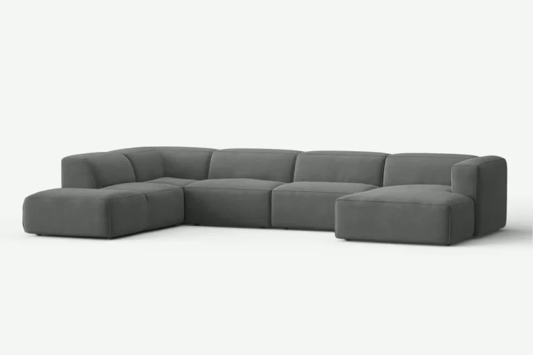 Moved Corner Sofa U Shape Left Chaise Grey Castel 93
