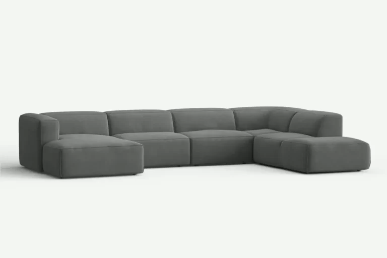 Moved Corner Sofa U Shape Right Chaise Grey Castel 93