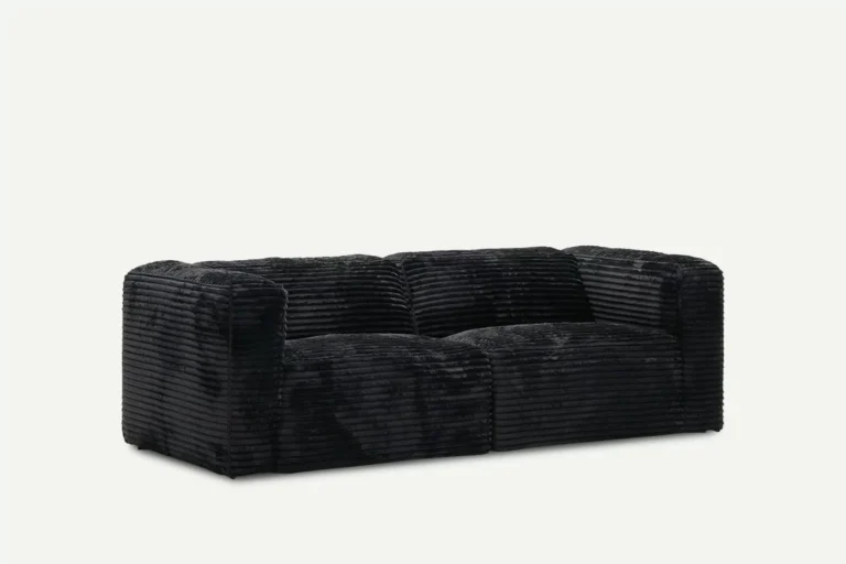 Moved XL Modern 2 Seater Sofa Black Tilia 100