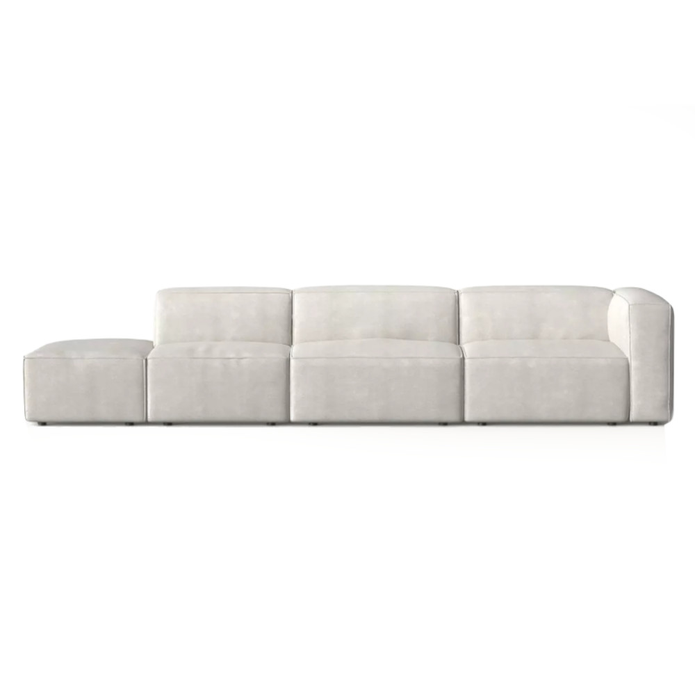 Moved XL Modern 4 Seater Sofa Left Open Chaise Beige Castel 03