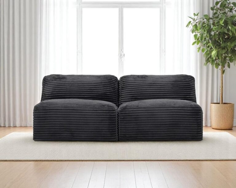 Moved XL Modern 2 seater Sofa Armless Black Tilia 100