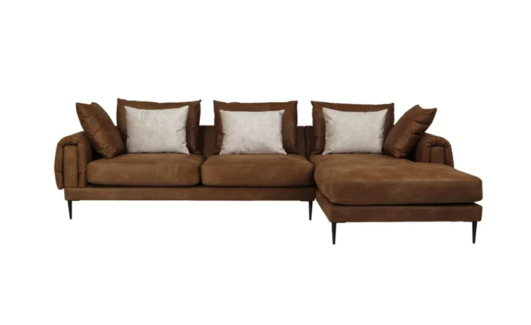 Ray Corner Sofa Right Brown