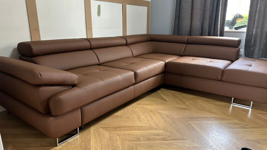 Brown Leather Corner Sofa Bed