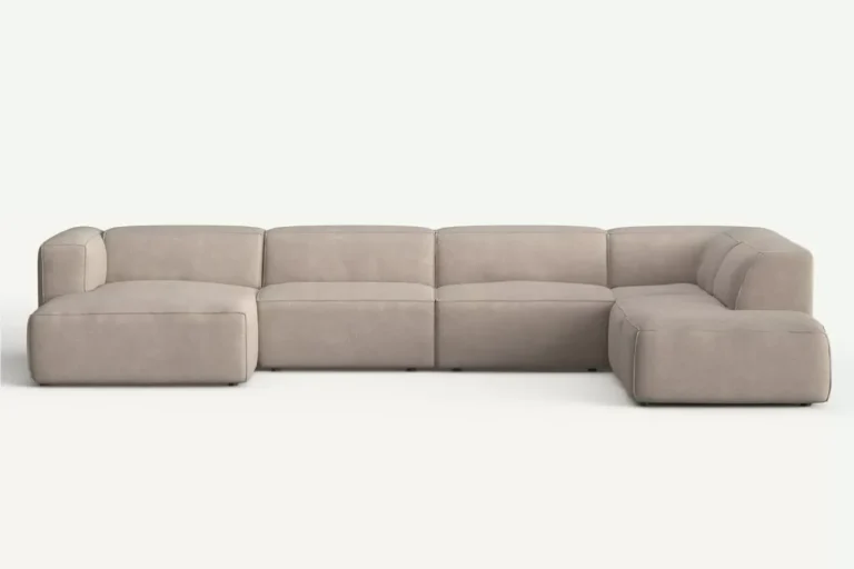 Moved Corner Sofa U Shape Right Chaise Beige Castel 15