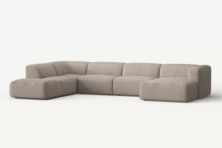 Moved Corner Sofa U Shape Left Chaise Beige Castel 15