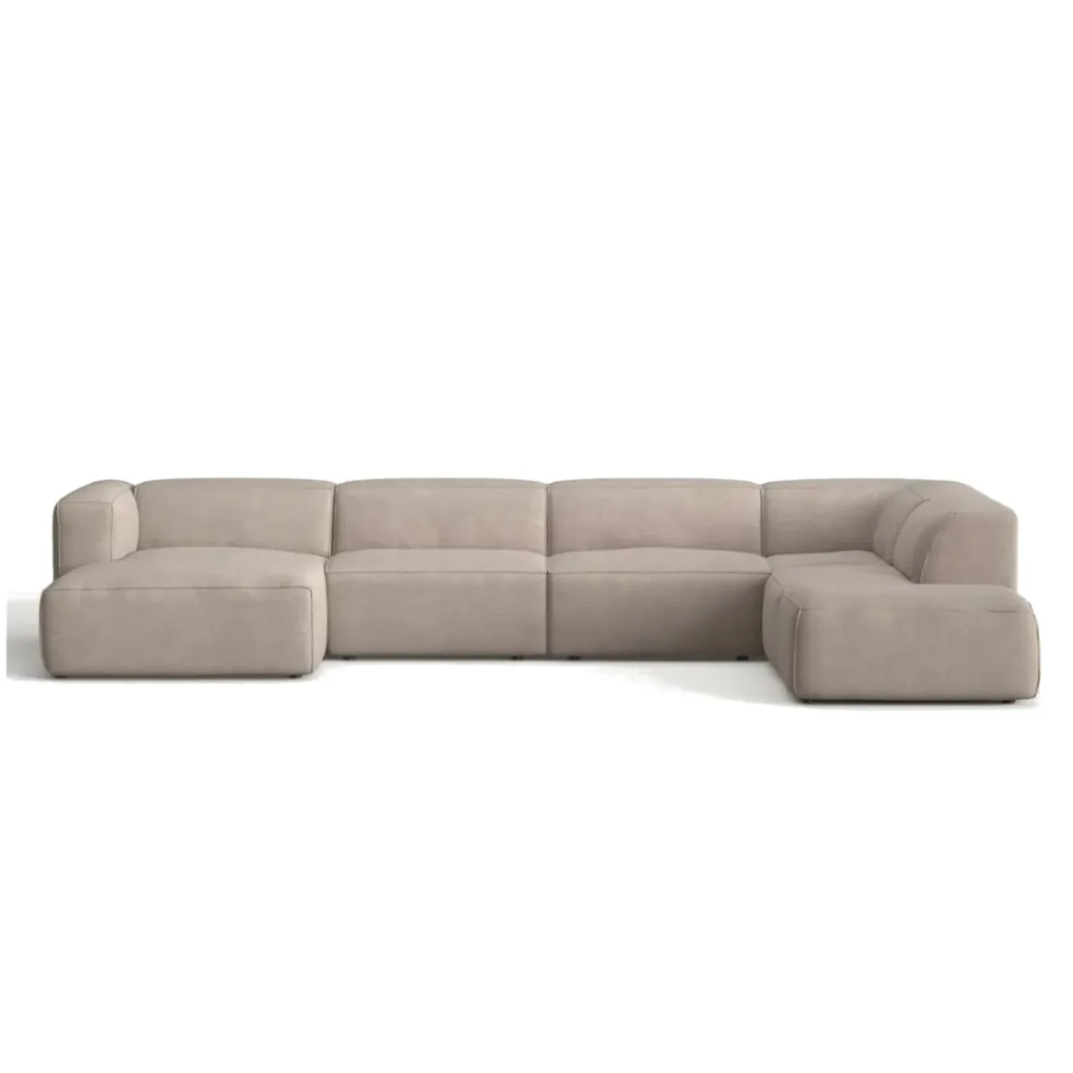 Moved Corner Sofa U Shape Right Chaise Beige Castel 15