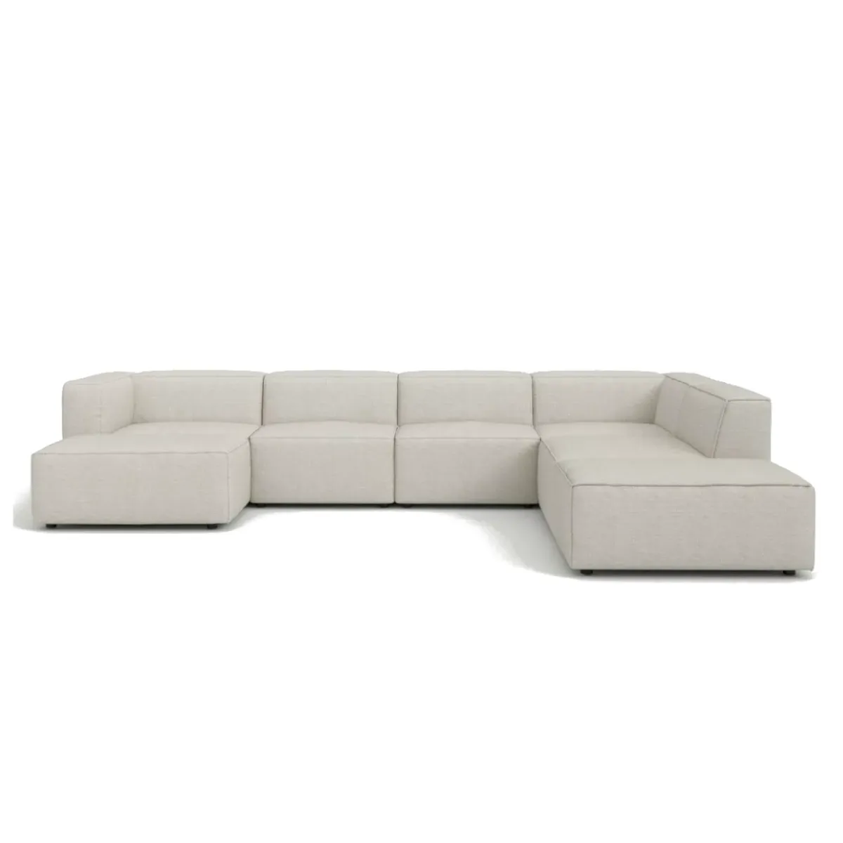 Moved Corner Sofa U Shape Right Chaise White Beige Diosa 01