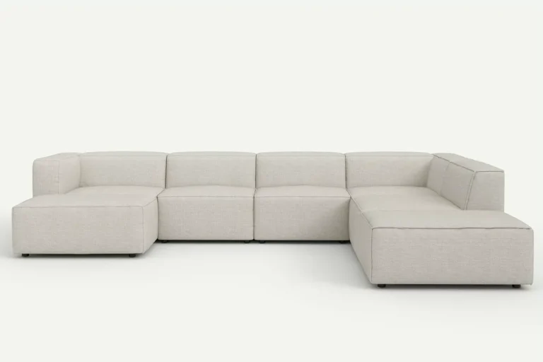 Moved Corner Sofa U Shape Right Chaise White Beige Diosa 01