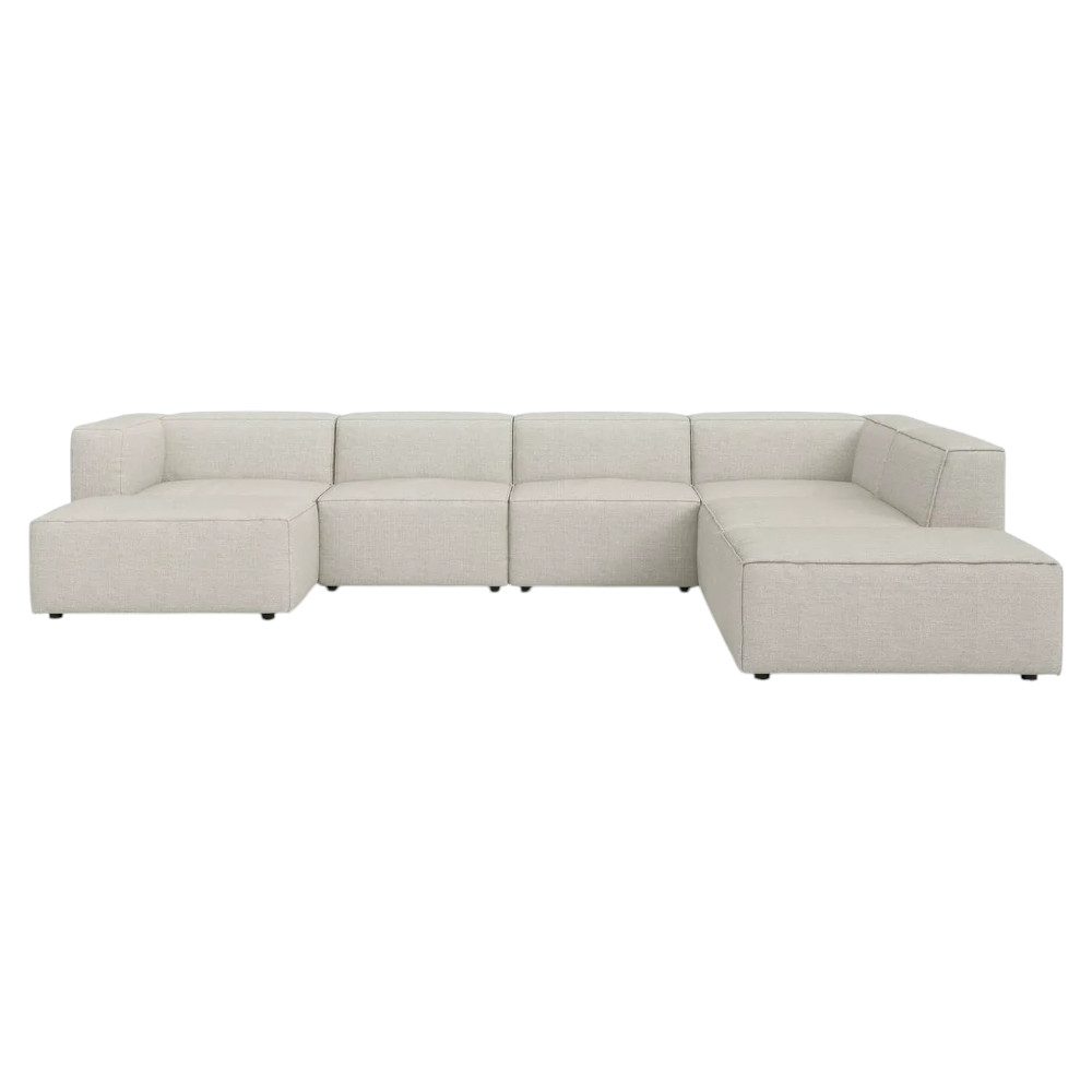 Moved Corner Sofa U Shape Right Chaise White Beige Diosa 01