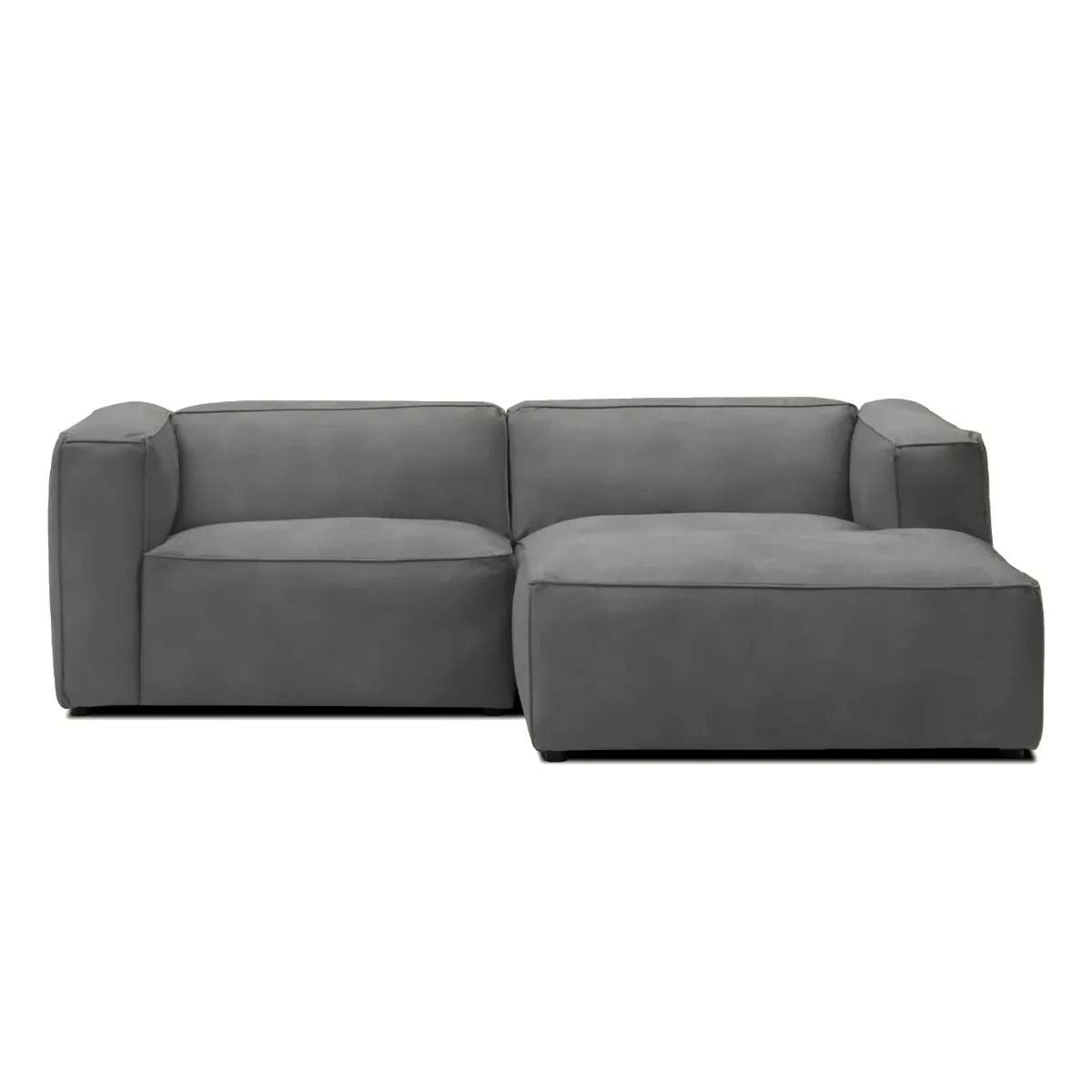 Moved II Small and Modern Corner Sofa Right Ash Grey Letto 93