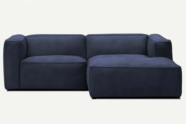 Moved II Small and Modern Corner Sofa Right Dark Navy Letto 79