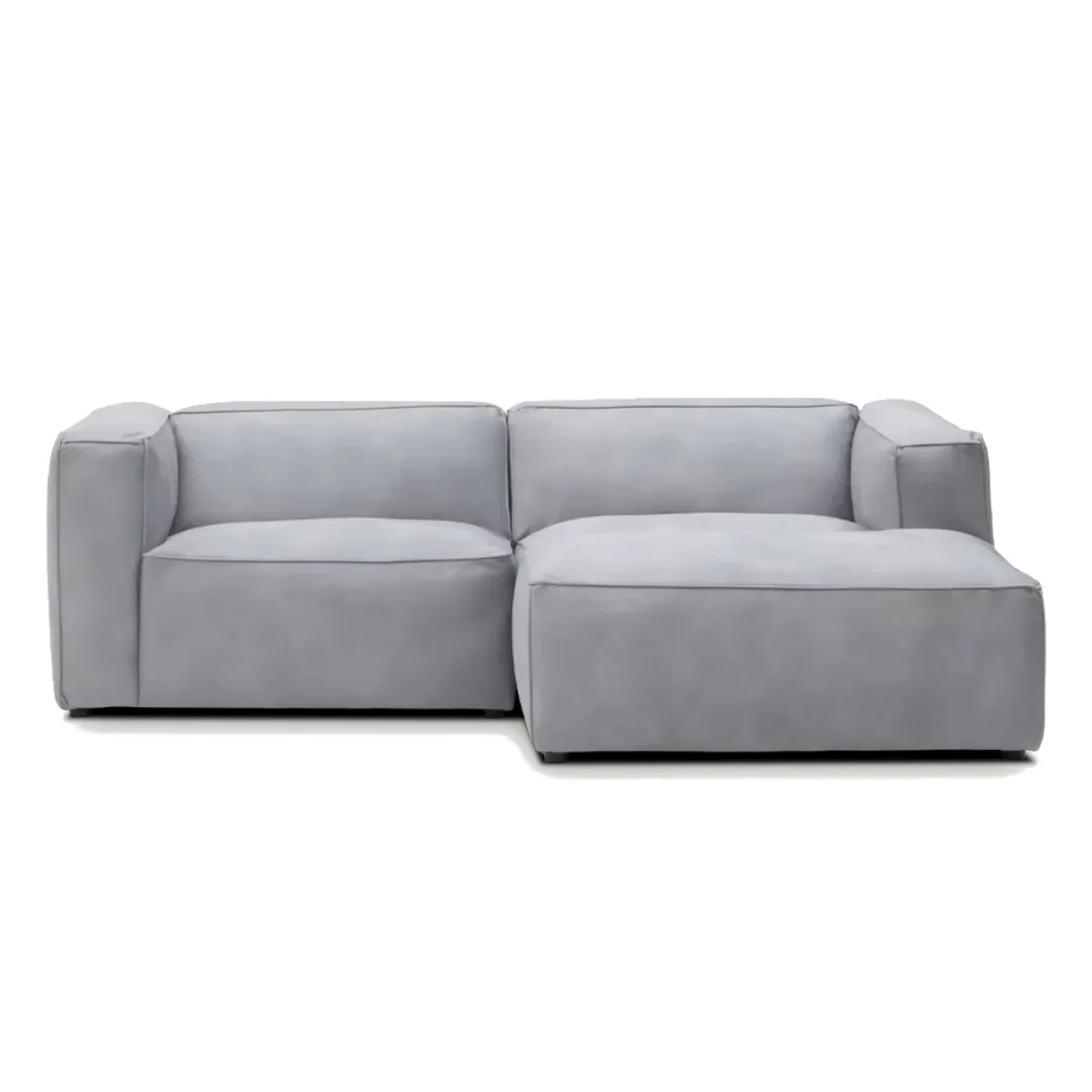 Moved II Small and Modern Corner Sofa Right Light Grey Letto 80