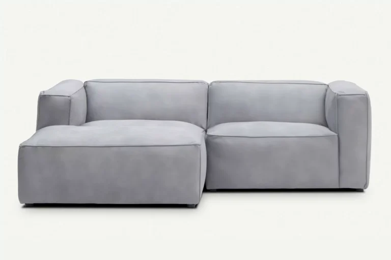 Moved II Small and Modern Corner Sofa Left  Light Grey Letto 80