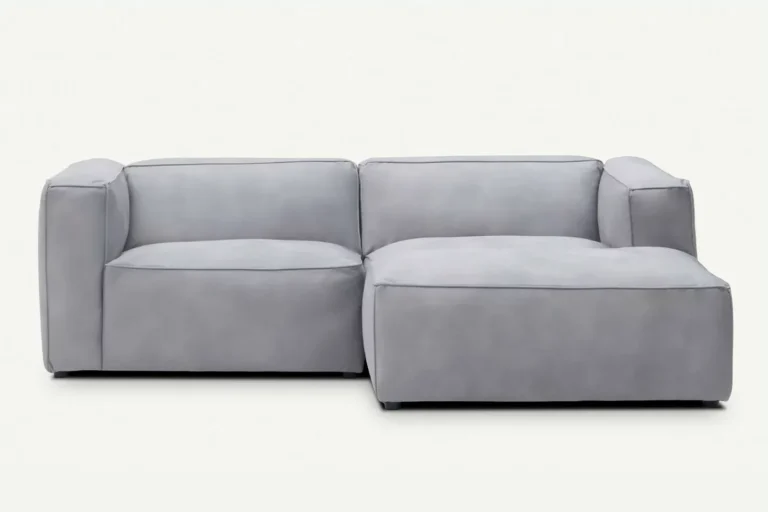Moved II Small and Modern Corner Sofa Right Light Grey Letto 80