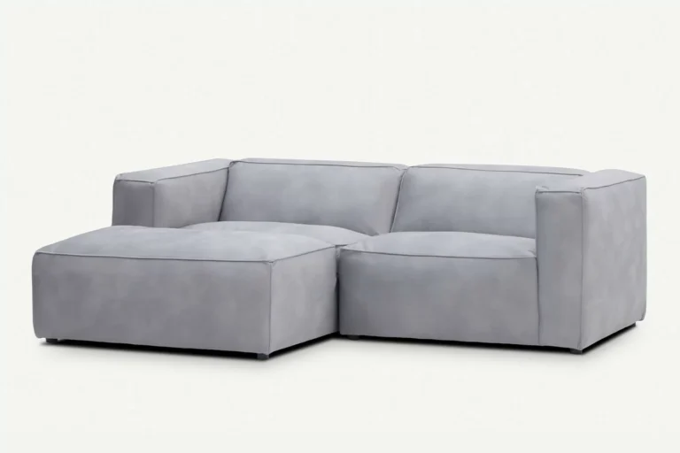 Moved II Small and Modern Corner Sofa Light Grey Letto 80