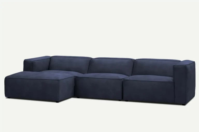 Moved Modern 4 Seater Corner Sofa Dark Navy Letto 79