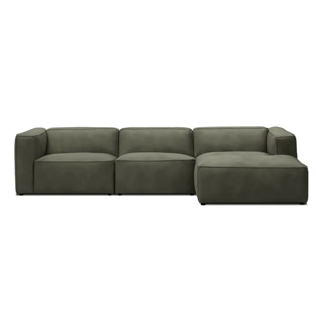 Moved Modern 4 Seater Corner Sofa Right Khaki Letto 38