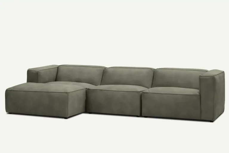 Moved Modern 4 Seater Corner Sofa Khaki Letto 38