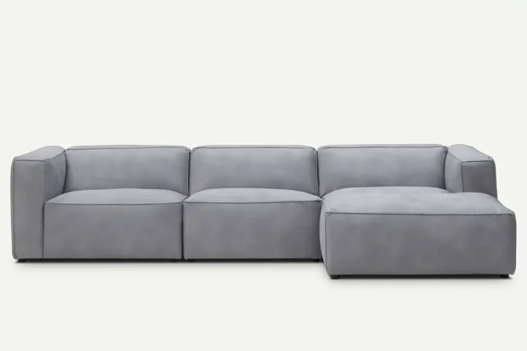 Moved Modern 4 Seater Corner Sofa Right Light Grey Letto 80