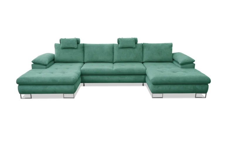 Cuba U Shape Sofa Bed Petrol Green Aston 11