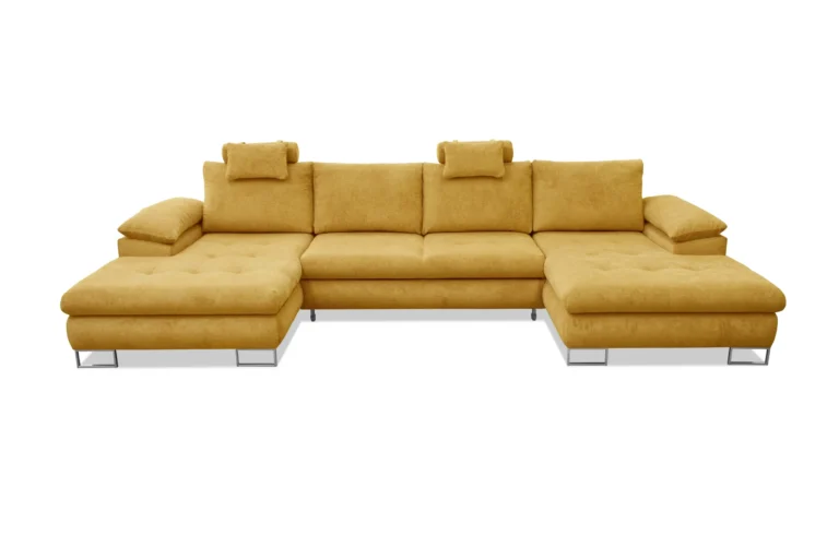 Cuba U Shape Sofa Bed Mustard Aston 08
