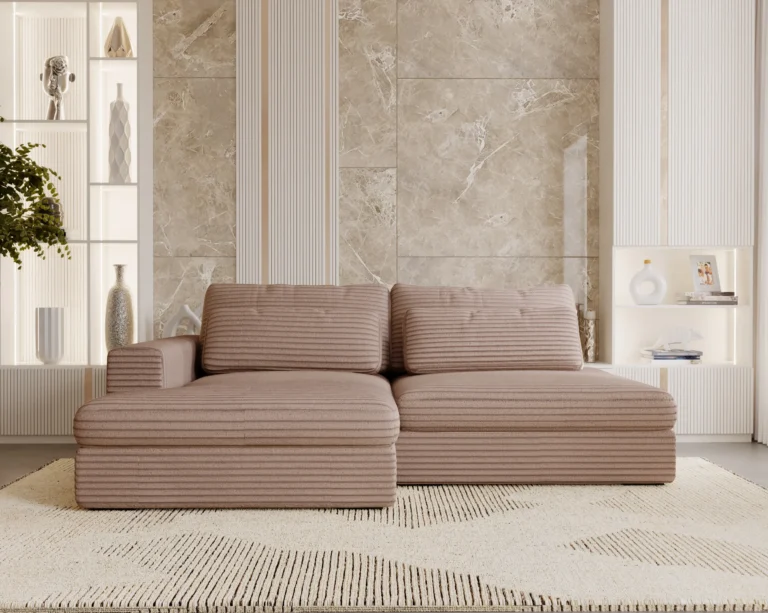 Leida Corner Sofa Bed Taupe Tilia 17