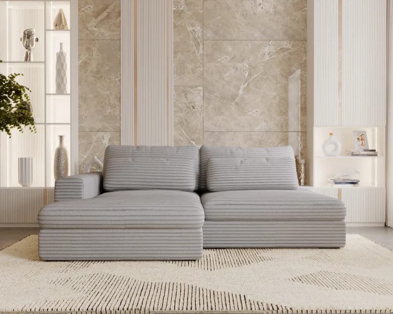 Leida Corner Sofa Bed Grey Tilia 86