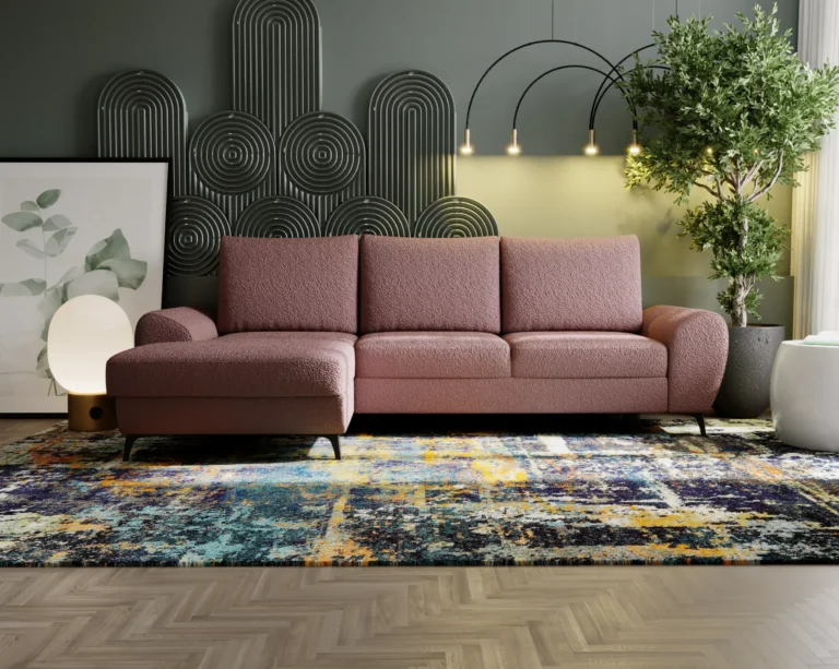 Loki Corner Sofa Bed Pink Sorriso 10