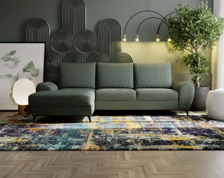 Loki Corner Sofa Bed Green Sorriso 26