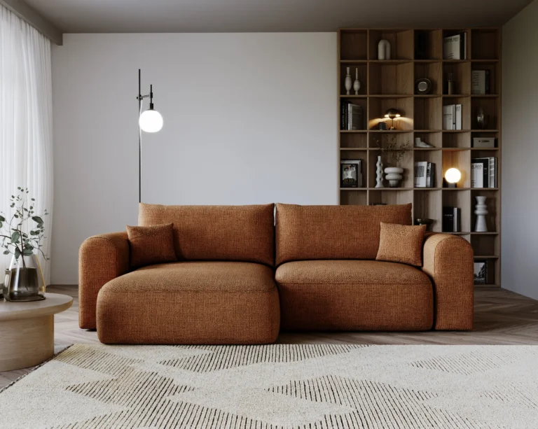 Next Corner Sofa Bed Brick Orange Legacy 06