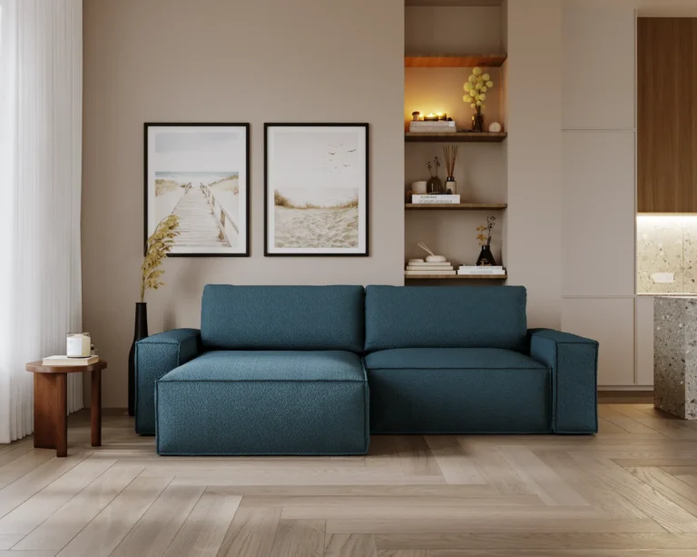 Yuma Corner Sofa Bed Blue Sorriso 13