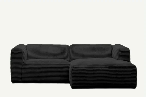 Moved II Small and Modern Corner Sofa Right Black Tilia 100