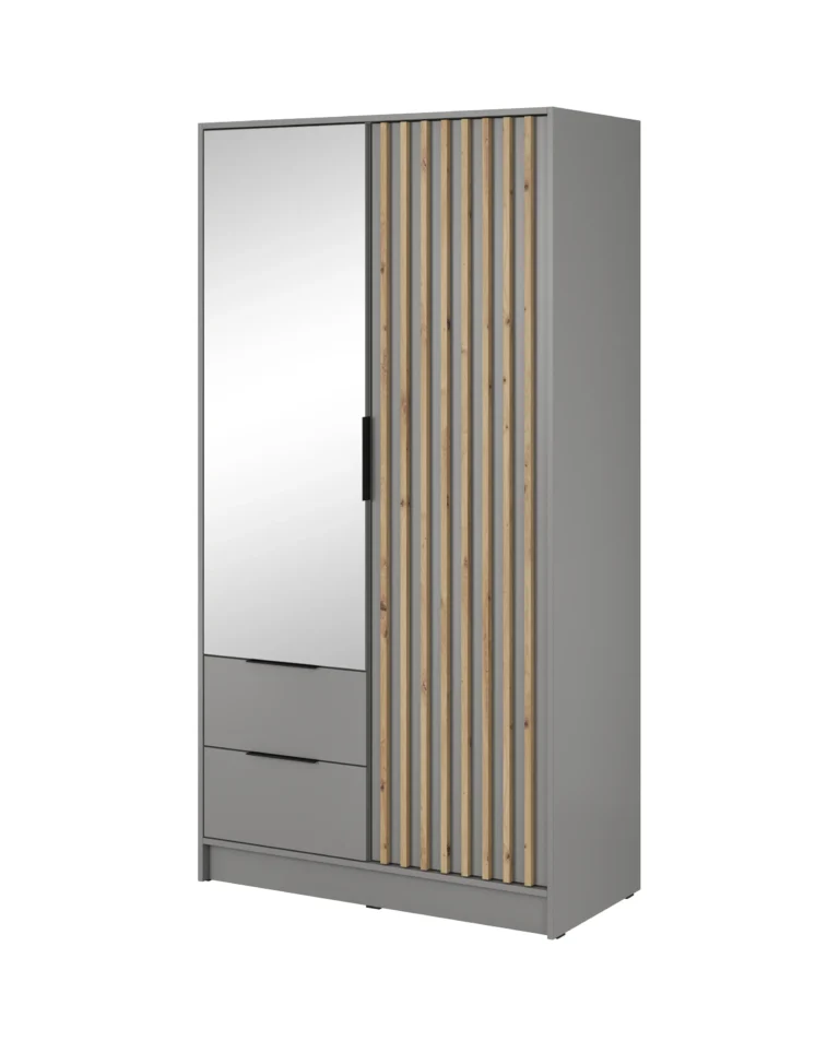 Wardrobe Nelly 2D Mirror Grey